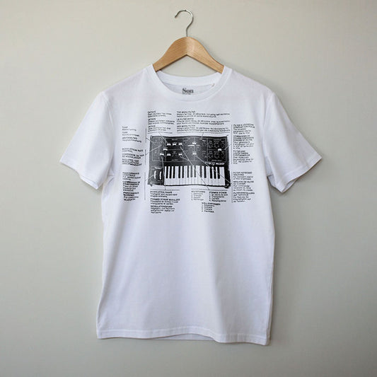 Prodigy Synth Techno modular synth T-shirt by Son of Sine – unisex organic cotton tee.