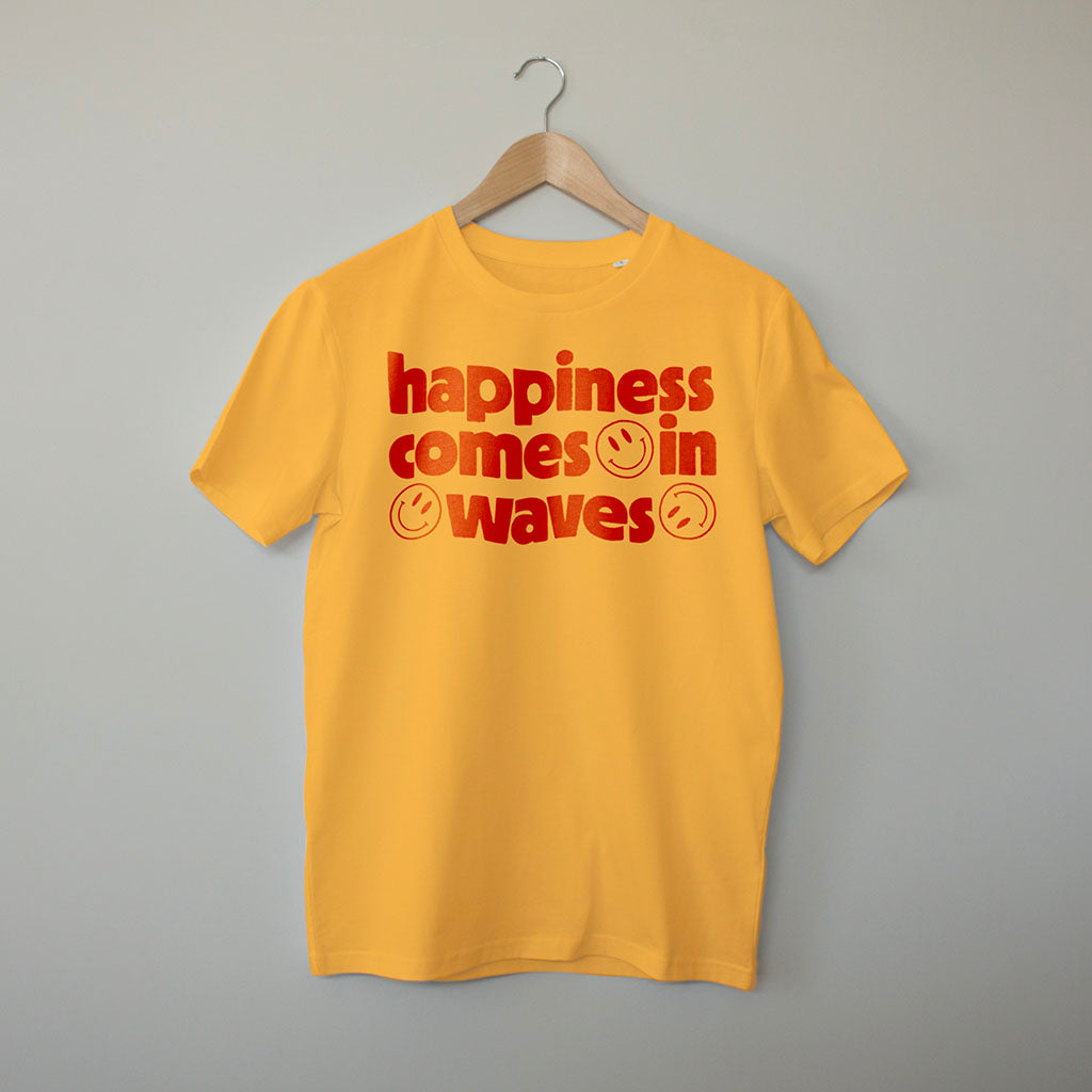 Happiness comes in waves. Contemporary Eurorack T-Shirt for Electronic Music Festival T-Shirt – Vegan T-Shirt – PETA Approved and 100% organic cotton