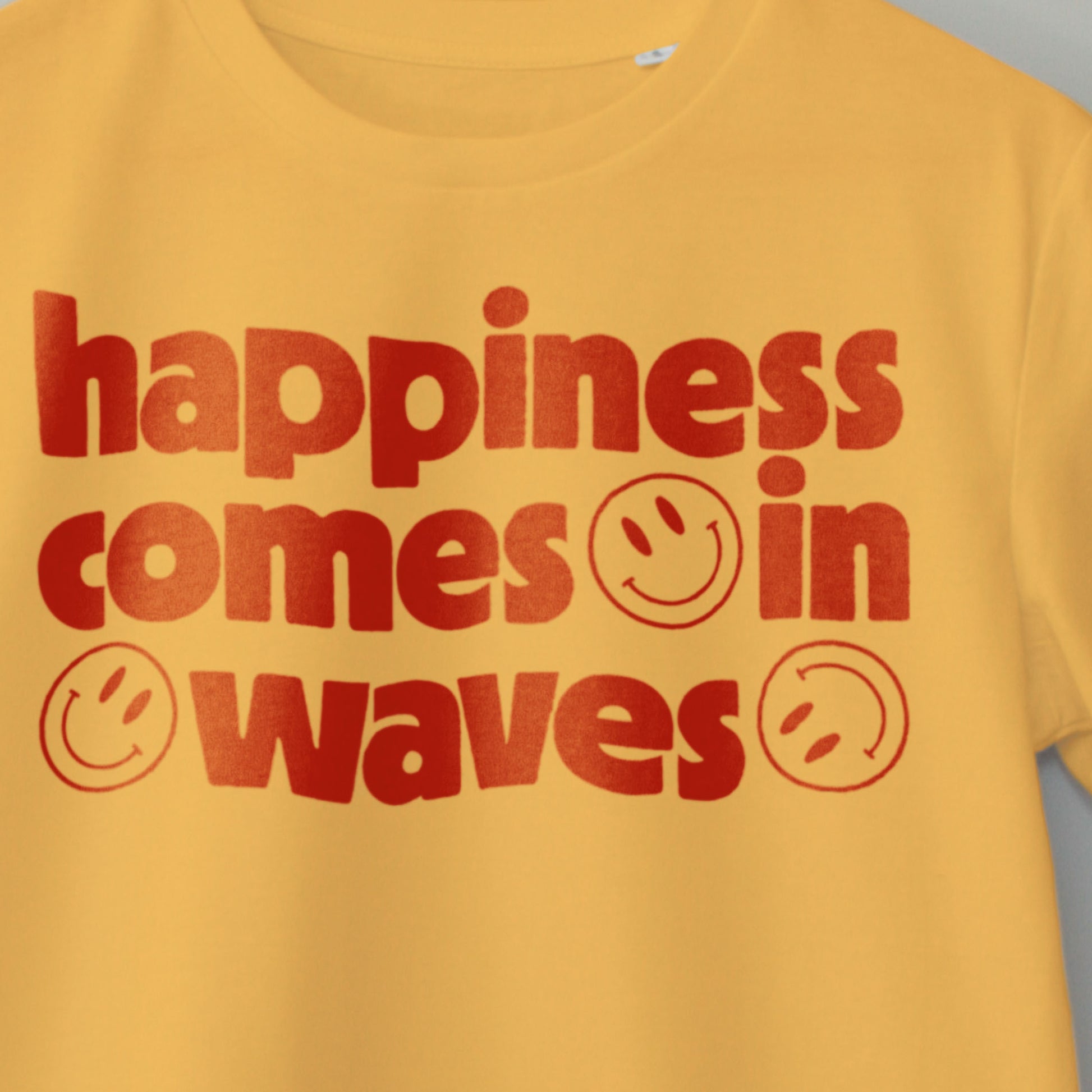 Happiness comes in waves. Close up detail. Electronic Music Festival Synth T-Shirt for Men and Women