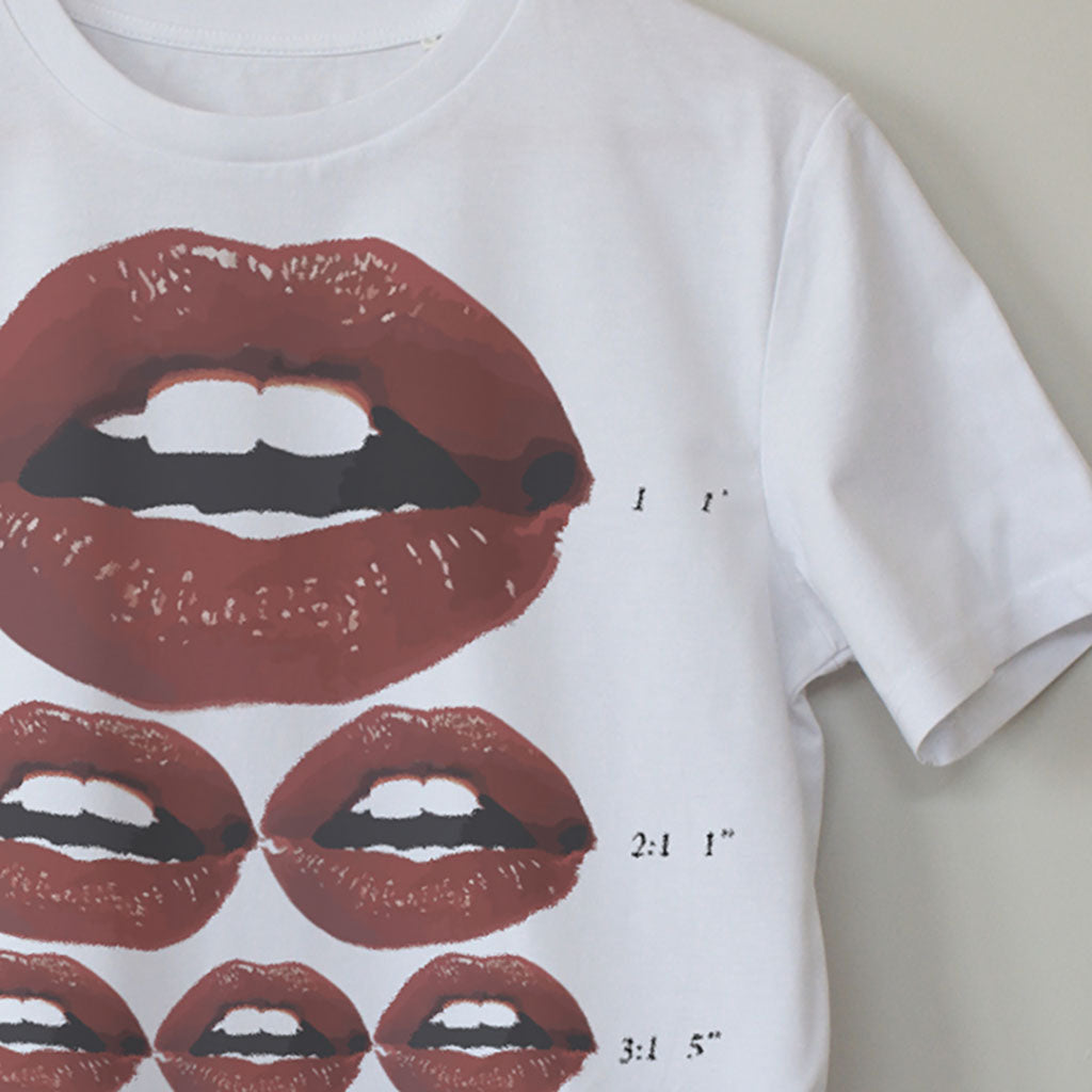 Hot Harmonics Close up detail image. Contemporary Eurorack Synth T-Shirt for Electronic Music Festival T-Shirt – Vegan T-Shirt – PETA Approved and 100% organic cotton