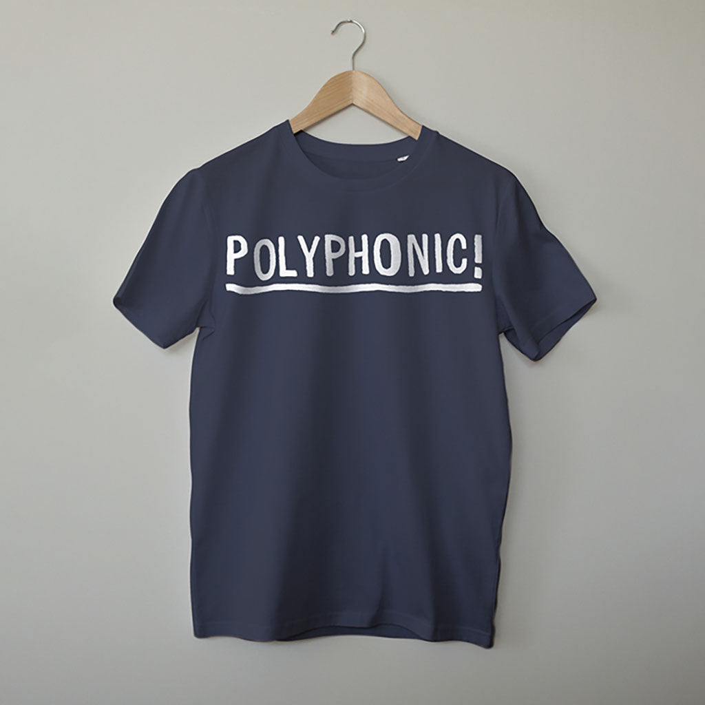 Polyphonic. Synth T-Shirt. Contemporary Eurorack T-Shirt for Electronic Music Festival T-Shirt – Vegan T-Shirt – PETA Approved and 100% organic cotton