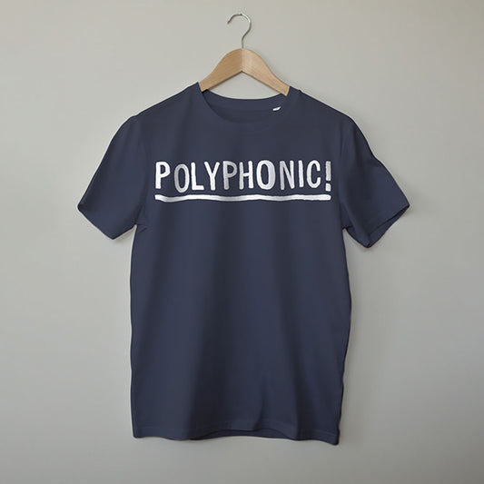 Polyphonic. Synth T-Shirt. Contemporary Eurorack T-Shirt for Electronic Music Festival T-Shirt – Vegan T-Shirt – PETA Approved and 100% organic cotton