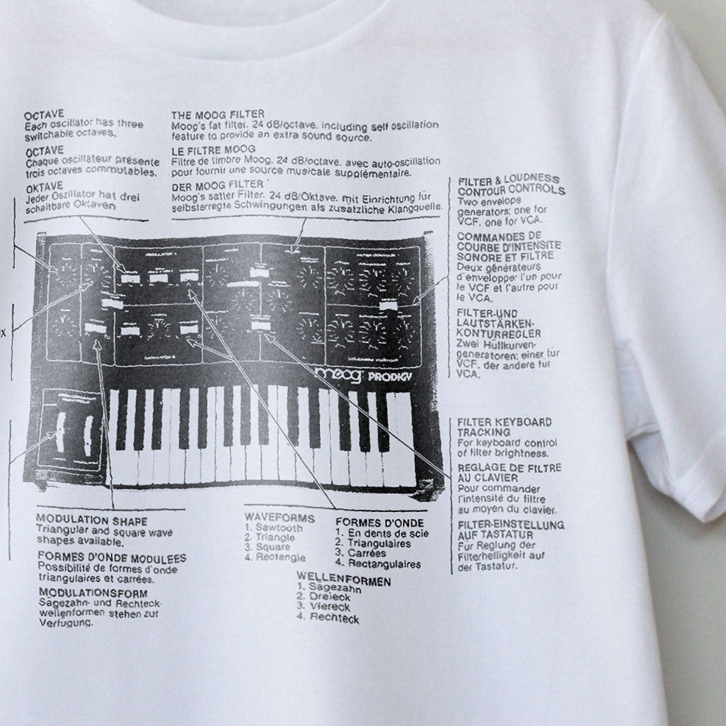 Prodigy Synth – modular synth T-shirt by Son of Sine – unisex organic cotton tee.