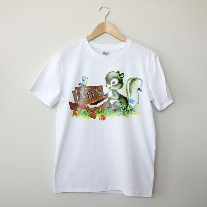 Woodland Waves. Moog Minimoog T-Synth Shirt by Son of Sine – unisex organic cotton tee.